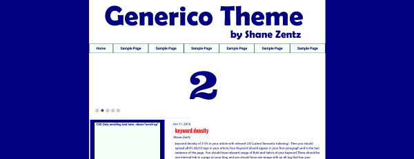 Shane Zentz Generico Wordpress Theme screenshot image